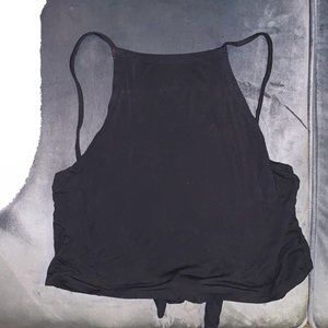 Black crop top with cute tie back detailing from American Eagle